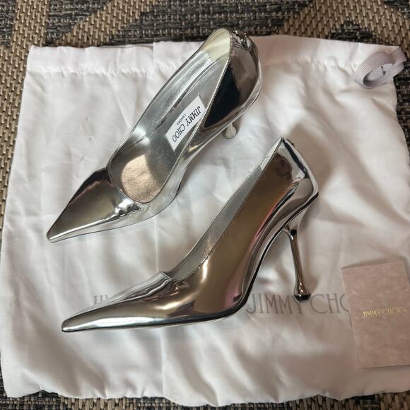 Jimmy Choo Ixia 95 Heel Silver Size 35 - Picture 3 of 9